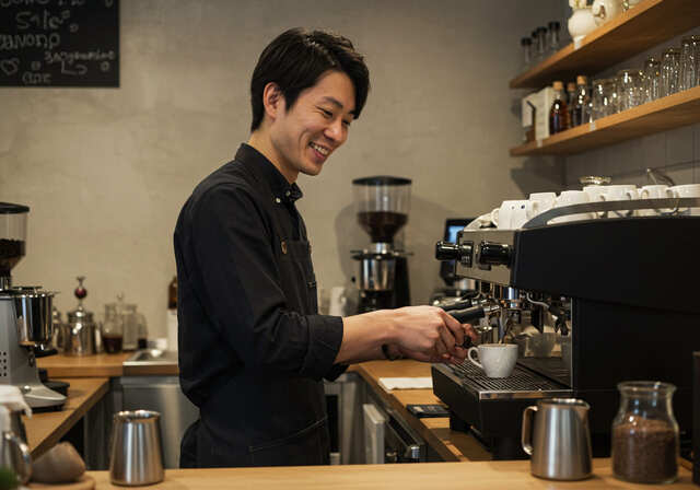 バリスタの男性