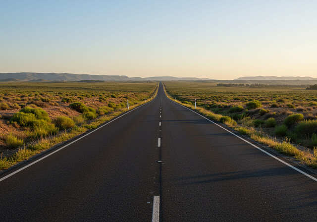 遠く続く一本道