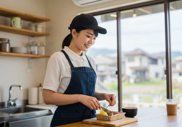 料理をする店員